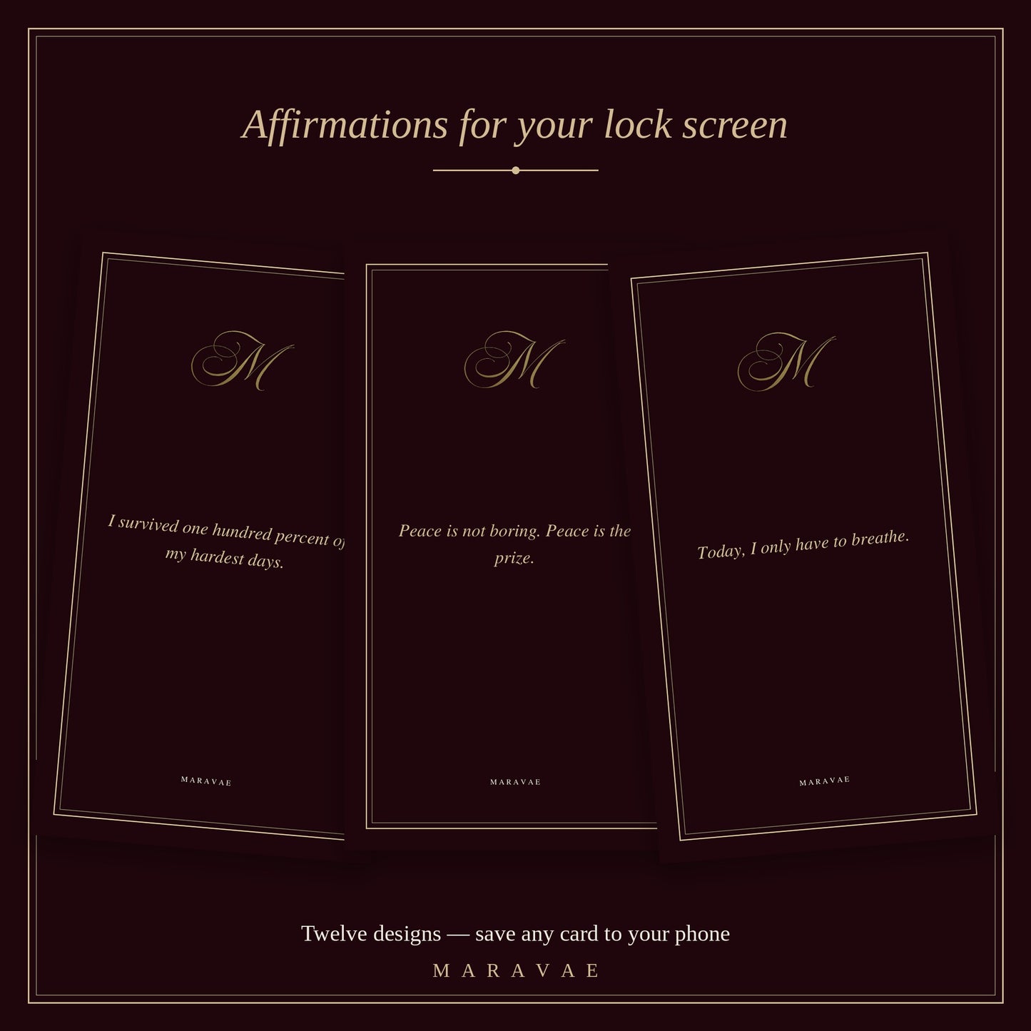 Maravae Affirmation Deck + Phone Wallpapers — 12 Truths for the Woman Rebuilding