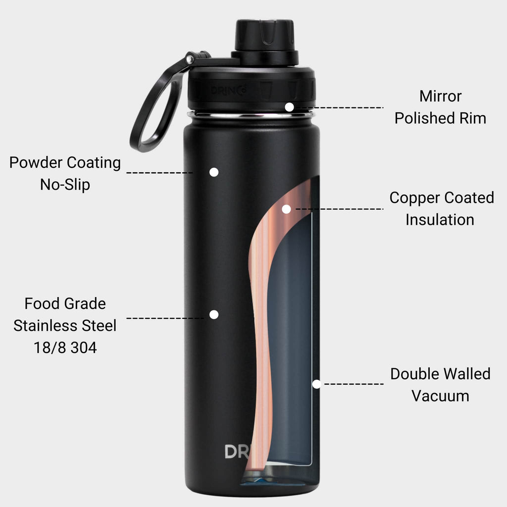 Maravae 22oz Stainless Steel Sport Water Bottle