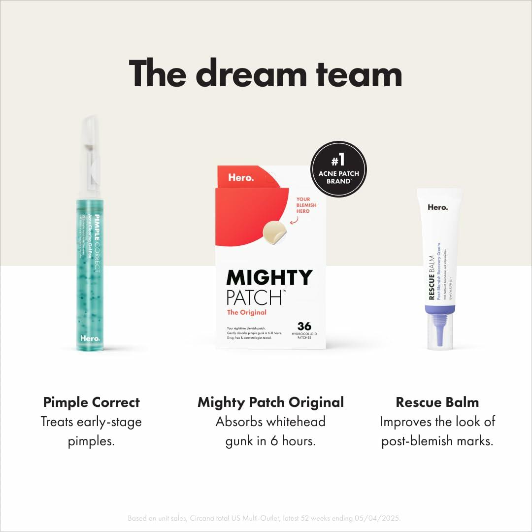 Hero Cosmetics Mighty Patch Original Hydrocolloid Acne Pimple Patch 36 Count