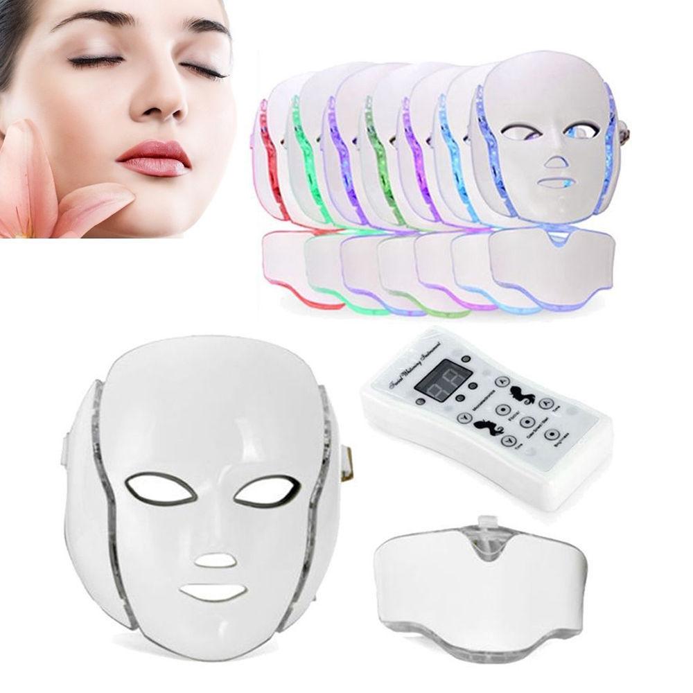 7 Color PDT Light Therapy Face + Neck LED Mask